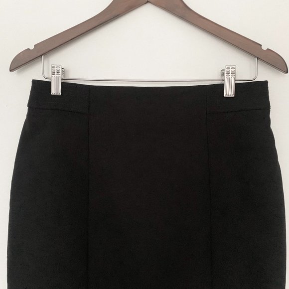 H&M Black Pencil Skirt High Waist Knee Length Size 8 - Picture 2 of 9
